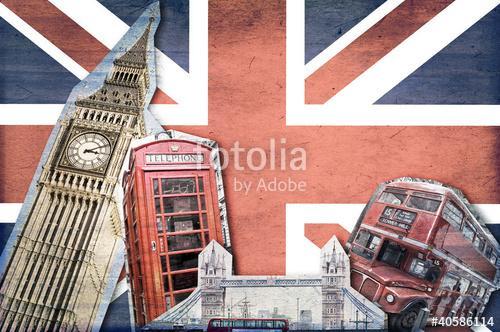 Collage Londre Union Jack, Premium Kollekció