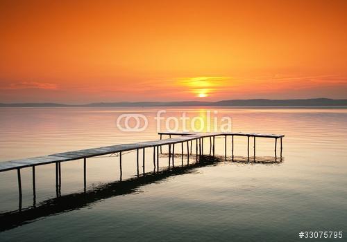 Balatoni naplemente, stéggel, Premium Kollekció