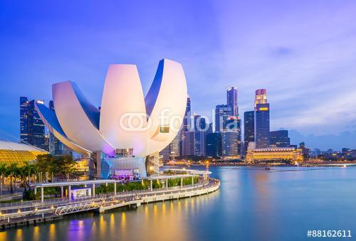 Szingapúr horizont éjszaka, Premium Kollekció