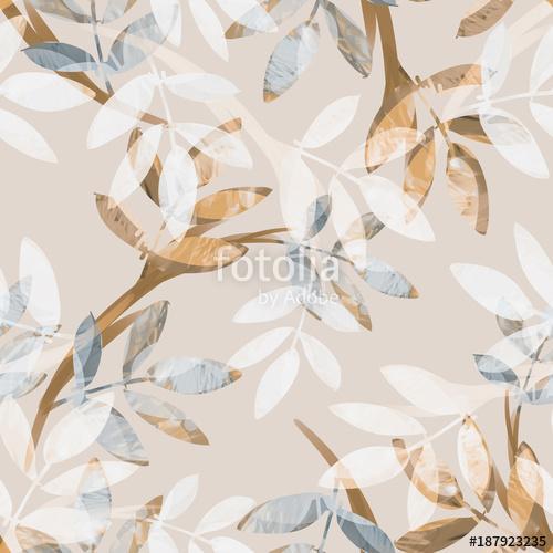 Leaves Seamless Pattern. Hand Drawn  Background., Premium Kollekció