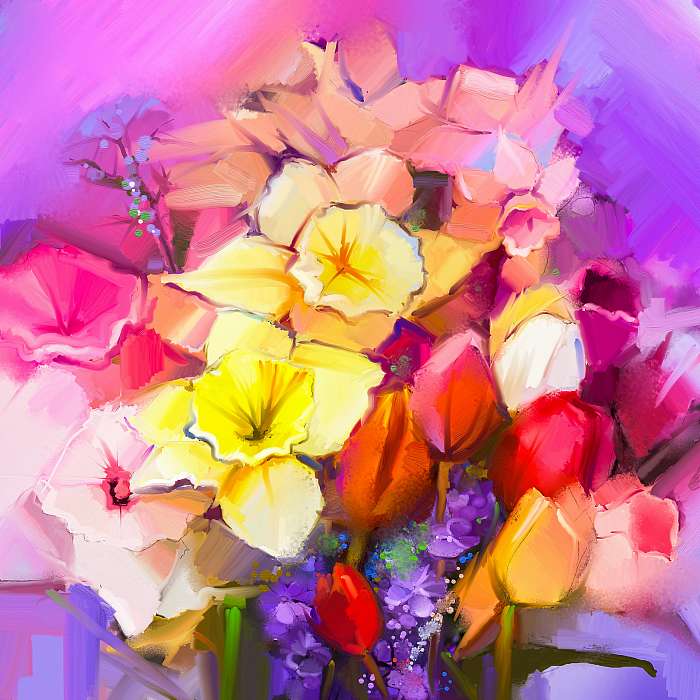 Színes virágcsokor (festmény), Premium Kollekció